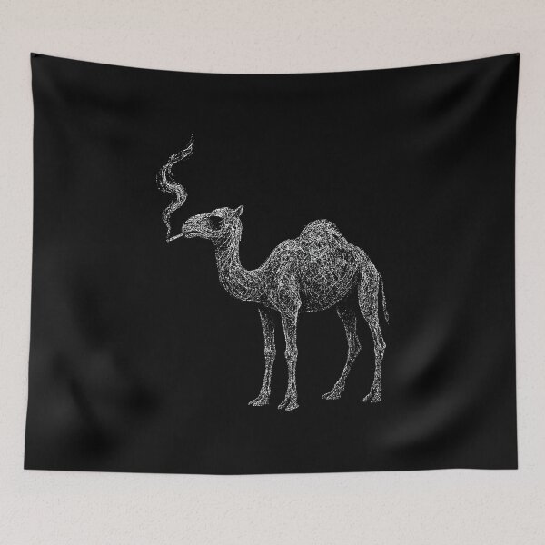 Item preview, Smoking Funny Camel – Dark Surreal Desert Illustration designed and sold by Mortisigil.