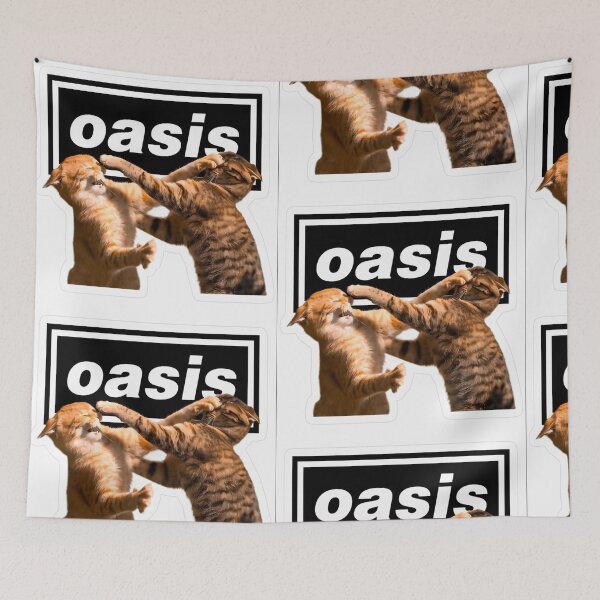 Item preview, Oasis Cat Fight Meme Sticker designed and sold by martirush.