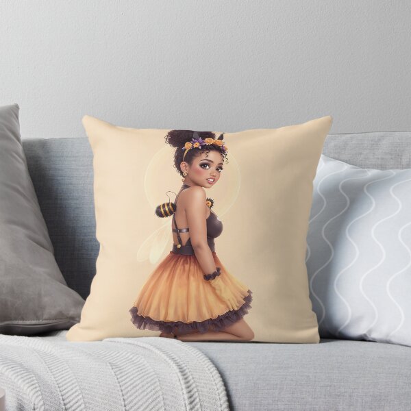 Item preview, Melanated Bee Fairy Floral Garden Girl designed and sold by Peachesncream4.