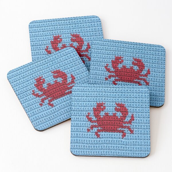 Item preview, Cute Red Crochet Crab Blue designed and sold by TackyTime.
