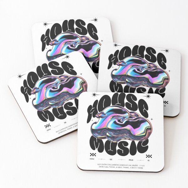 Artikelvorschau, HOUSE-MUSIK - Y2K Liquid Metal (Black) entworfen und verkauft von Discothreadz.
