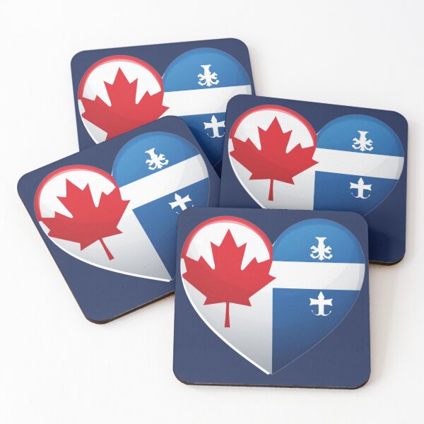 Item preview,  French Canadian Heart shape of Two Flags as one designed and sold by TheCdnGal.