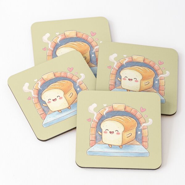 Item preview, Cute Kawaii Happy Loaf of Bread Bakery Art designed and sold by Indraokta22.