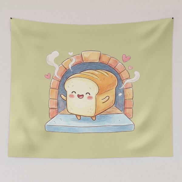 Item preview, Cute Kawaii Happy Loaf of Bread Bakery Art designed and sold by Indraokta22.