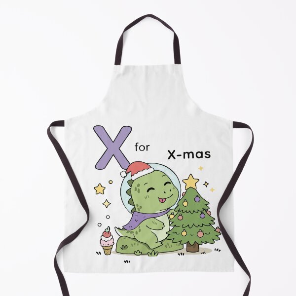 Item preview, X for X-mas – Cute Dinosaur Christmas Alphabet Art designed and sold by MeeraArts&Crafts.