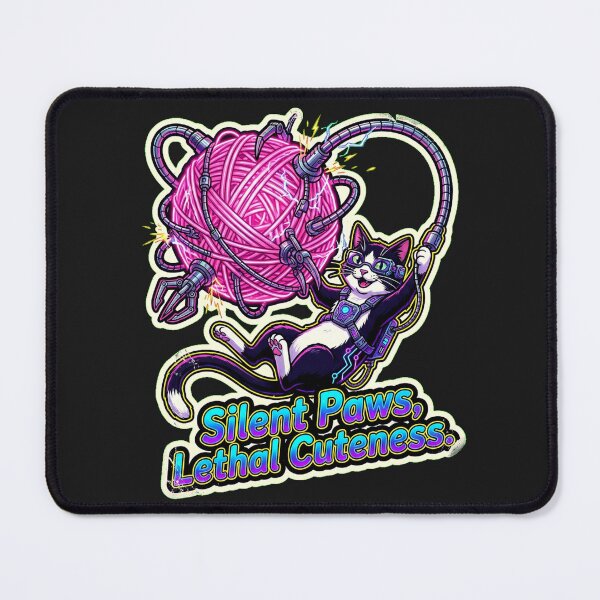 Item preview, Cyber Kitty: High-Tech Yarn Grapple 90s Retro Sticker designed and sold by Thaivi Design.