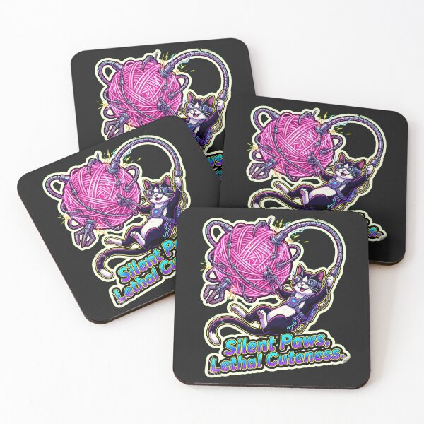 Item preview, Cyber Kitty: High-Tech Yarn Grapple 90s Retro Sticker designed and sold by Thaivi Design.