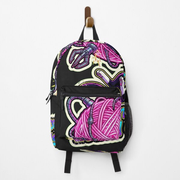 Item preview, Cyber Kitty: High-Tech Yarn Grapple 90s Retro Sticker designed and sold by Thaivi Design.