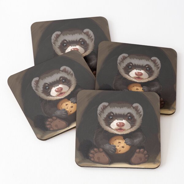 Item preview, Tunnel Ferret with Cookie designed and sold by TheBadgeArchive.