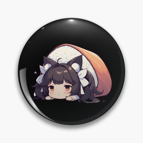 Item preview, Takao Azur Lane Chibi Sushi Kawaii Anime Girl Cute Fox Roll designed and sold by CarlosBender.