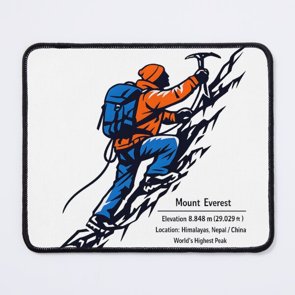 Item preview, Mount Everest Ascent | Stylized Mountain Climber Illustration designed and sold by Masha_D.