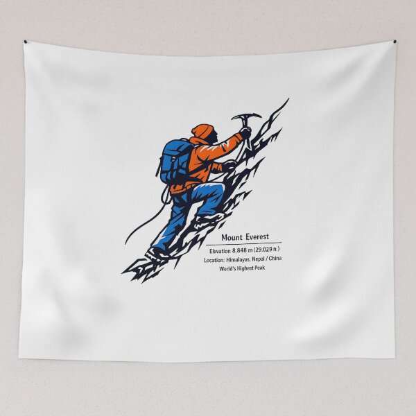 Item preview, Mount Everest Ascent | Stylized Mountain Climber Illustration designed and sold by Masha_D.