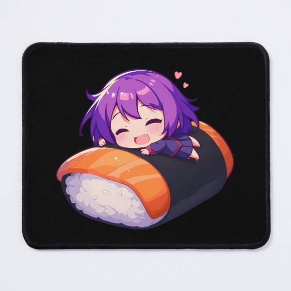 Item preview, Hitagi Senjougahara Happy Sushi Chibi Kawaii Bakemonogatari Anime Girl designed and sold by CarlosBender.