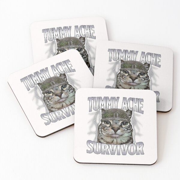 Item preview, Tummy Ache Survivor Cat Meme Funny Saying Cats Animals Quote designed and sold by FrankIsabel.