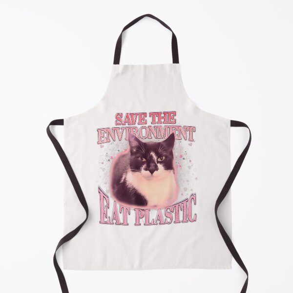 Item preview, Save The Environment Eat Plastic Silly Cat Meme Funny Cats designed and sold by FrankIsabel.