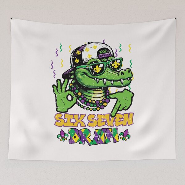 Item preview, Six Seven Bruh Alligator 6 7 Mardi Gras 67 Boys Kids Youth  designed and sold by FrankIsabel.