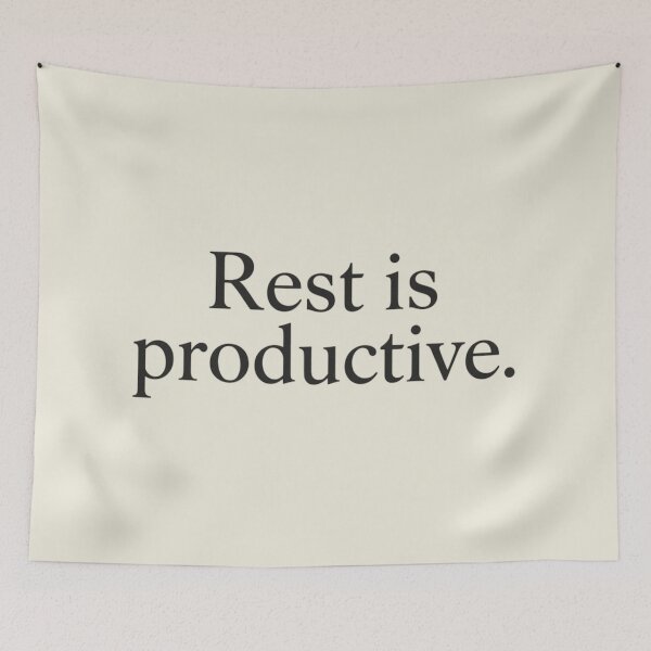 Item preview, Rest Is Productive – Minimal Self Care Typography designed and sold by Irene Catchmind.