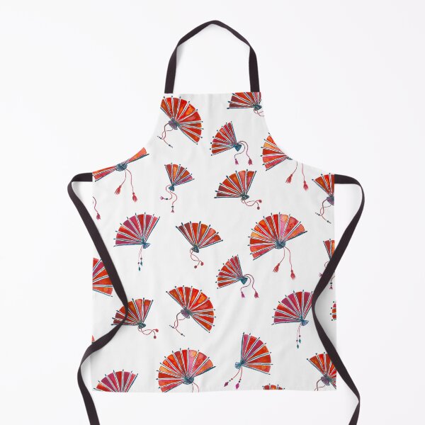 Item preview, Red oriental folding fan pattern designed and sold by Home Cyn Home.