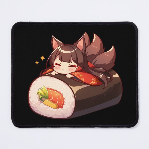 Item preview, Akagi Azur Lane Chibi Sushi Kawaii Anime Girl Fox Red Kimono Roll designed and sold by CarlosBender.