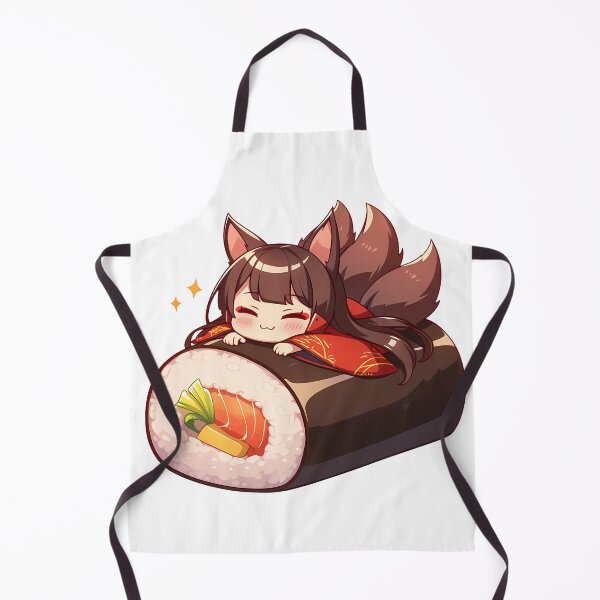 Item preview, Akagi Azur Lane Chibi Sushi Kawaii Anime Girl Fox Red Kimono Roll designed and sold by CarlosBender.