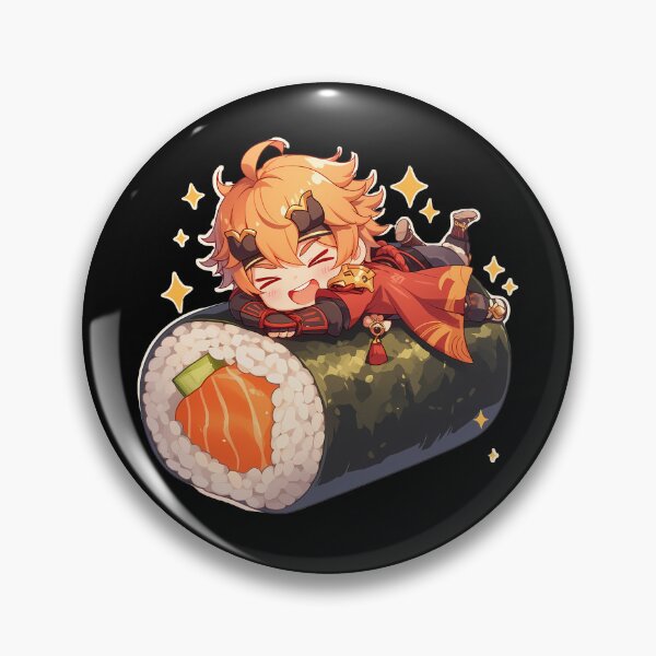 Item preview, Game Thoma Genshin Impact Chibi Sushi Anime Boy Kawaii Cheerful Design designed and sold by CarlosBender.