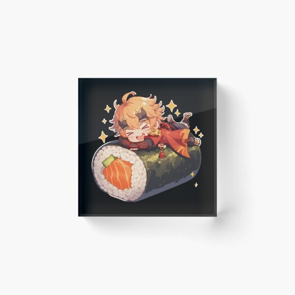 Item preview, Game Thoma Genshin Impact Chibi Sushi Anime Boy Kawaii Cheerful Design designed and sold by CarlosBender.