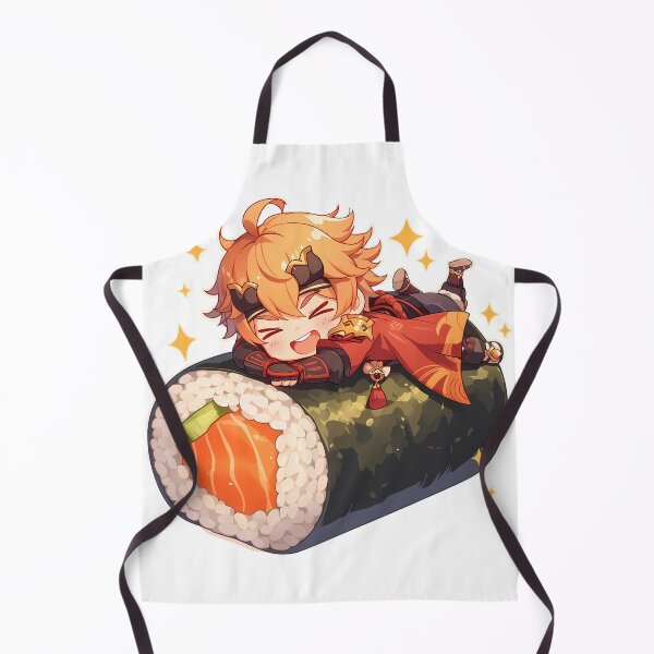 Item preview, Game Thoma Genshin Impact Chibi Sushi Anime Boy Kawaii Cheerful Design designed and sold by CarlosBender.