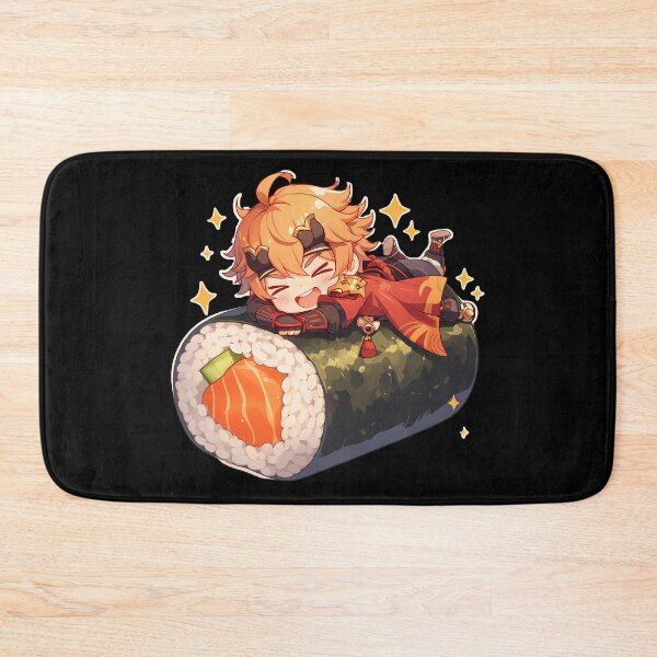 Item preview, Game Thoma Genshin Impact Chibi Sushi Anime Boy Kawaii Cheerful Design designed and sold by CarlosBender.