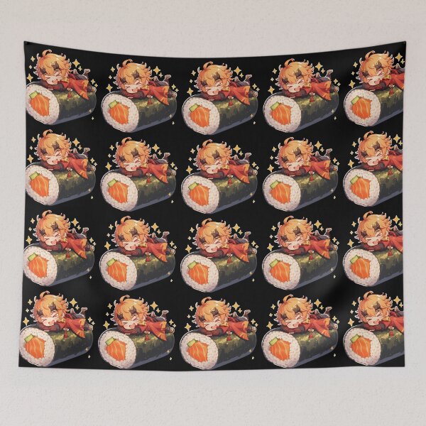 Item preview, Game Thoma Genshin Impact Chibi Sushi Anime Boy Kawaii Cheerful Design designed and sold by CarlosBender.