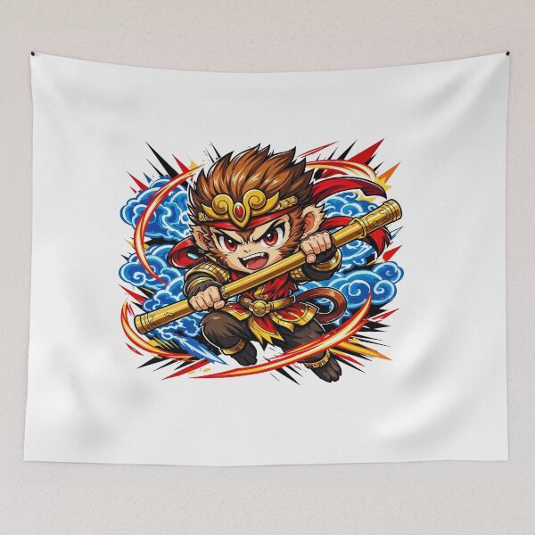 Item preview, Anime Sun Wukong Monkey King Graphic - Journey to the West Streetwear Design designed and sold by Monkey Style Studios.