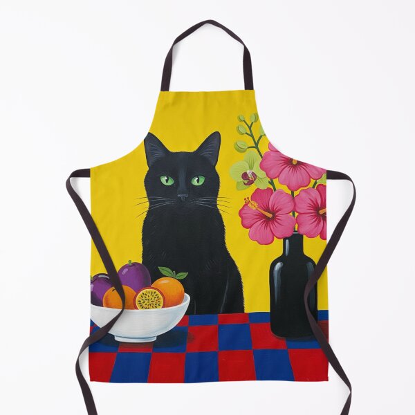 Item preview, Yellow Room with Black Cat & Hibiscus designed and sold by goldcov.