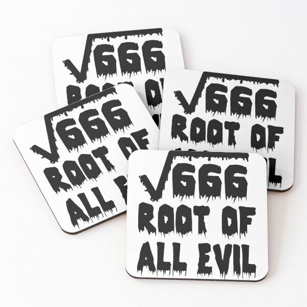 Item preview, Funny Nerdy Square Root of 666 Root of All Evil Math Teacher Black Text designed and sold by MathWare MathClips.