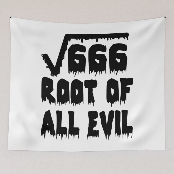Item preview, Funny Nerdy Square Root of 666 Root of All Evil Math Teacher Black Text designed and sold by MathWare MathClips.