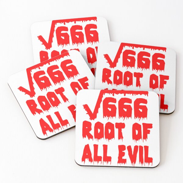Item preview, Funny Nerdy Square Root of 666 Root of All Evil Math Teacher Red Text designed and sold by MathWare MathClips.