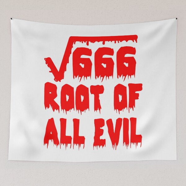 Item preview, Funny Nerdy Square Root of 666 Root of All Evil Math Teacher Red Text designed and sold by MathWare MathClips.
