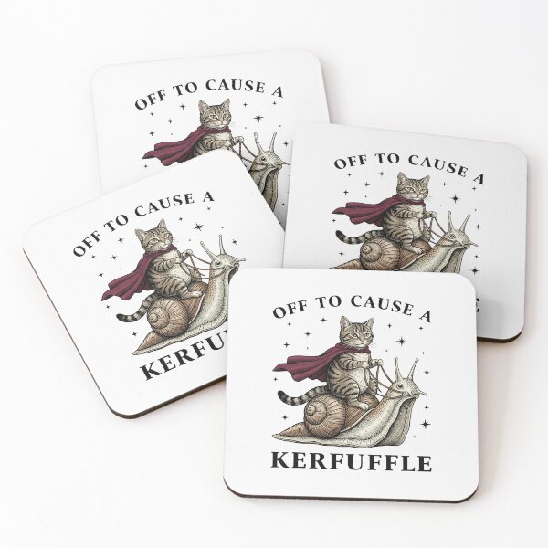 Item preview, Off to Cause A Kerfuffle Funny Whimsical Cat Meme designed and sold by FrankIsabel.
