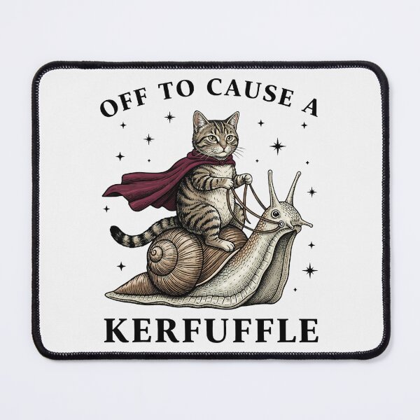 Item preview, Off to Cause A Kerfuffle Funny Whimsical Cat Meme designed and sold by FrankIsabel.
