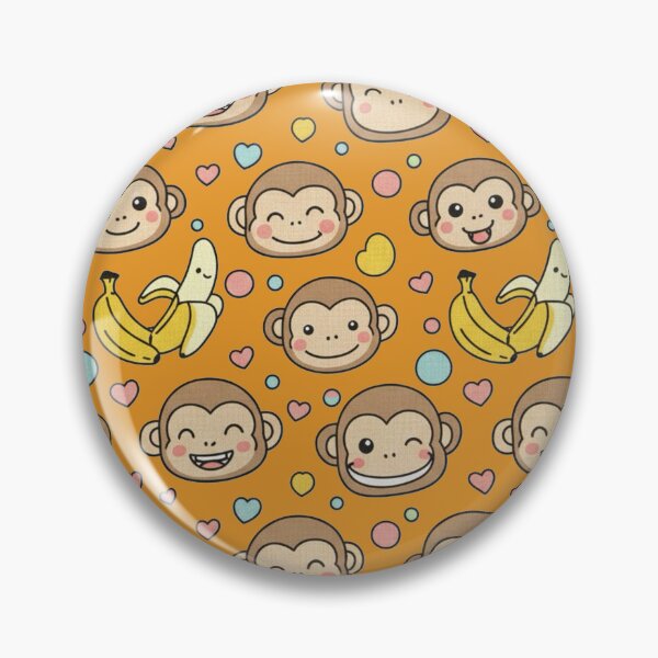 Item preview, Happy Kawaii Monkey and Banana Fun Seamless Pattern designed and sold by Tidarat-27.