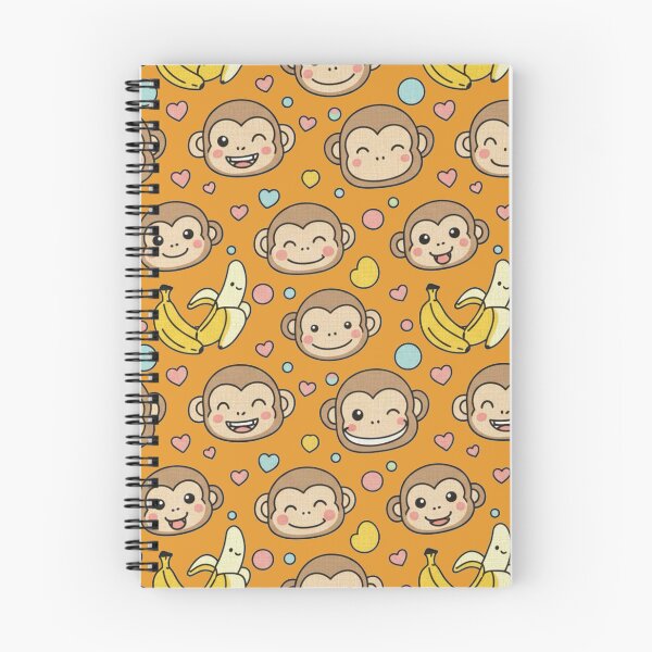 Item preview, Happy Kawaii Monkey and Banana Fun Seamless Pattern designed and sold by Tidarat-27.