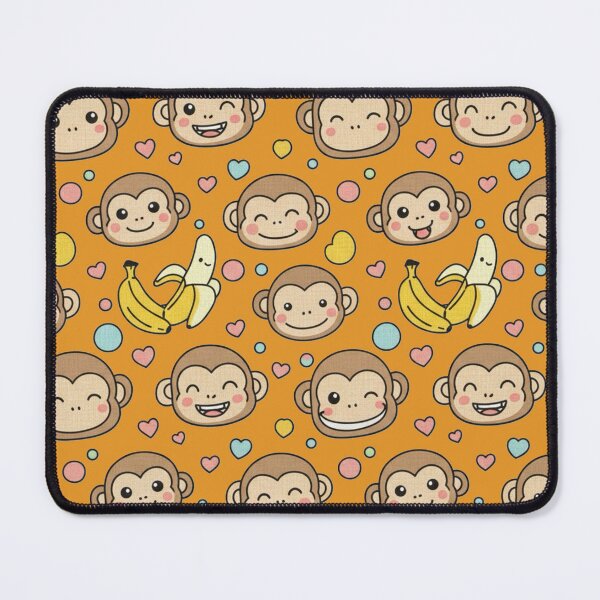 Item preview, Happy Kawaii Monkey and Banana Fun Seamless Pattern designed and sold by Tidarat-27.