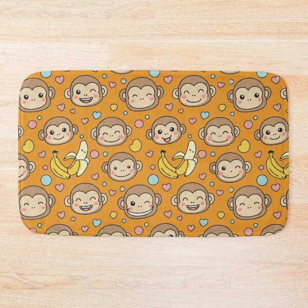 Item preview, Happy Kawaii Monkey and Banana Fun Seamless Pattern designed and sold by Tidarat-27.