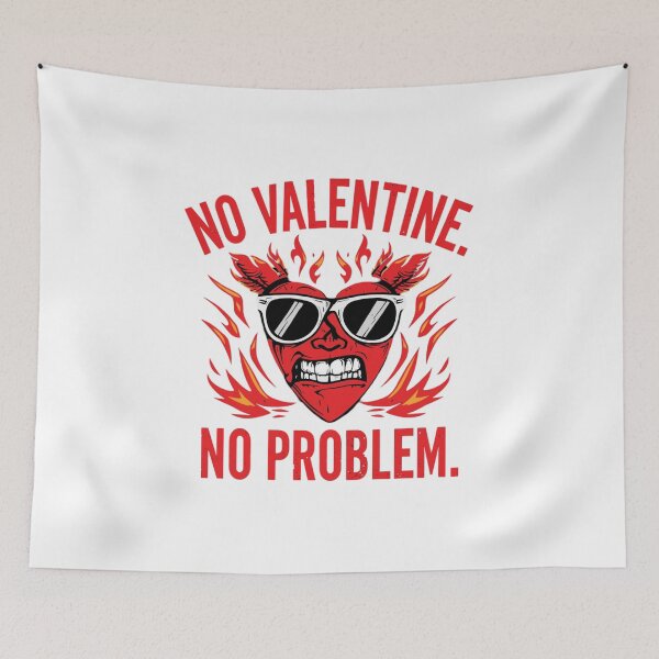 Item preview, No Valentine No Problem Devil Heart. Anti Valentine Funny Singles Quote T-Shirt Design designed and sold by Aarvya Fashion Club ( A.F.C ).