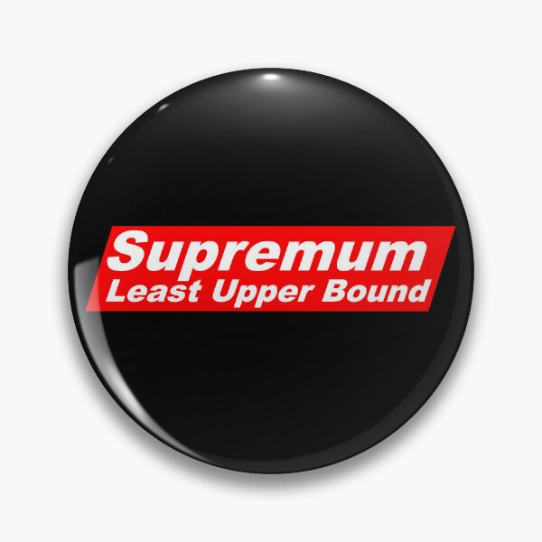 Item preview, Funny Nerdy Supremum Least Upper Bound White Text in Red Parallelogram Designer Parody designed and sold by MathWare MathClips.