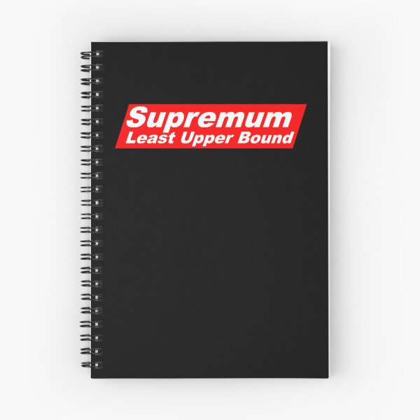 Item preview, Funny Nerdy Supremum Least Upper Bound White Text in Red Parallelogram Designer Parody designed and sold by MathWare MathClips.