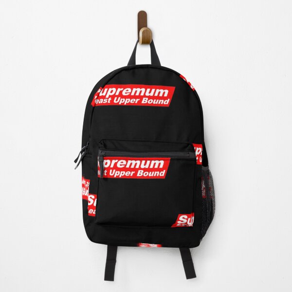 Item preview, Funny Nerdy Supremum Least Upper Bound White Text in Red Parallelogram Designer Parody designed and sold by MathWare MathClips.