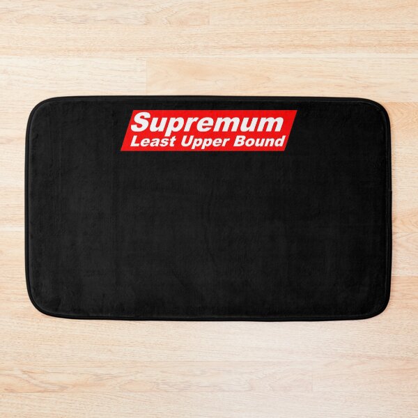 Item preview, Funny Nerdy Supremum Least Upper Bound White Text in Red Parallelogram Designer Parody designed and sold by MathWare MathClips.
