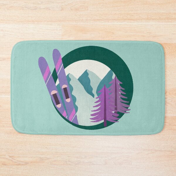 Item preview, Retro Ski Badge - green and purple designed and sold by Home Cyn Home.