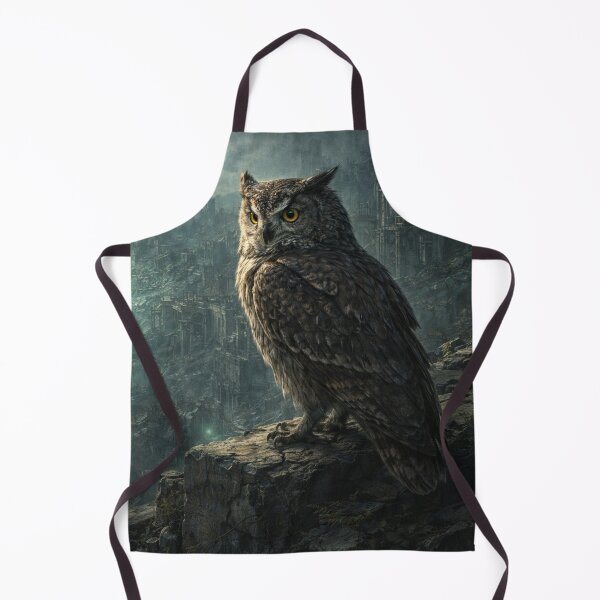 Item preview, Owl in Abandoned City Ruins – Dark Fantasy Art Illustration designed and sold by TroyTheTerrific.