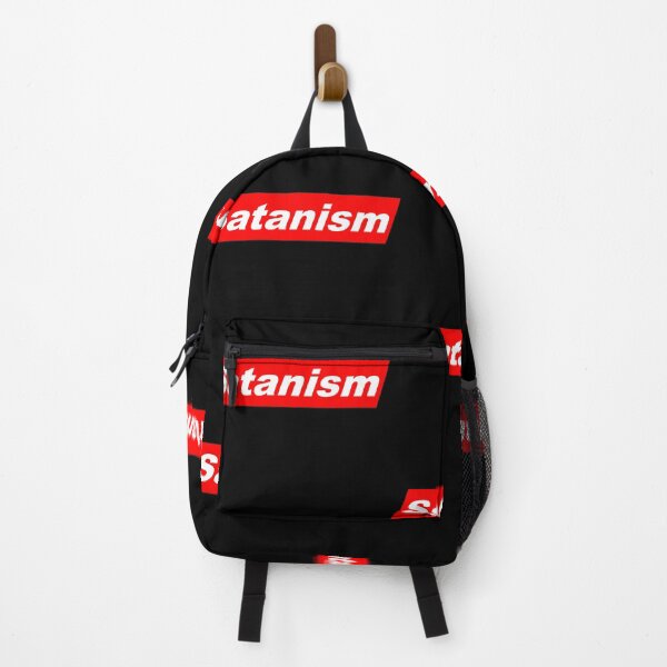Item preview, Funny Nerdy Satanism White Text in Red Parallelogram Designer Parody designed and sold by MathWare MathClips.