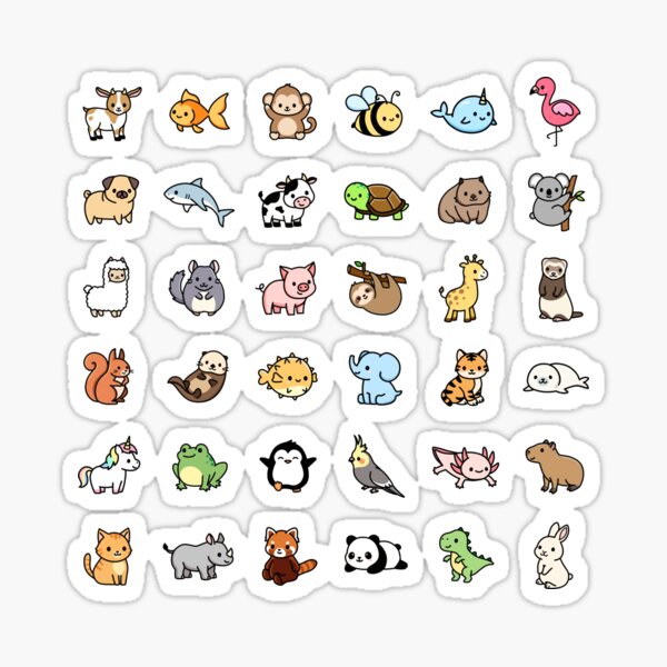 *choose size large* Mega Cute Animals #1 Sticker